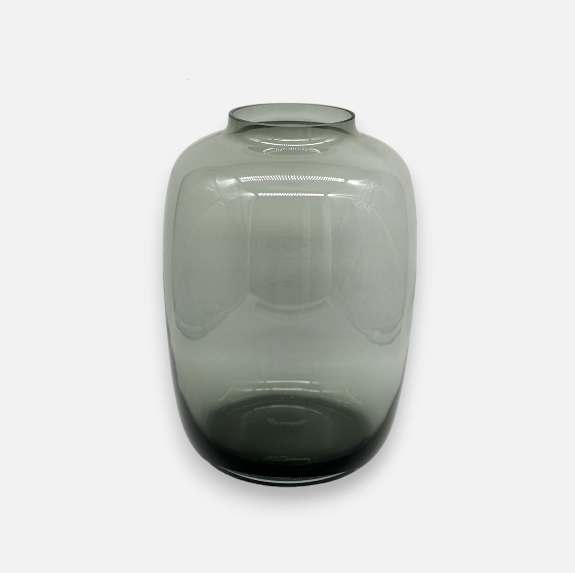 Glasvase / Dekovase aus Glas grau schwarz Rauchton transparent Ø 12cm x B 24cm x H 35cm | Adam Vasen von Dekocandle