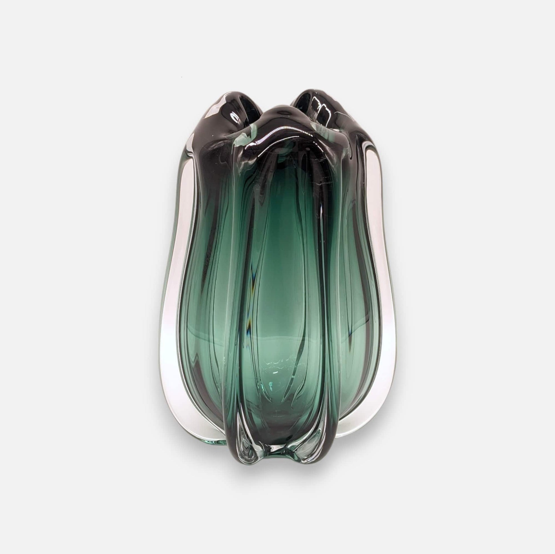 Glasvase, Dekovase aus Glas in Form einer Tulpenblüte türkis lang Ø 21cm x H 30cm | Murielle Vasen von Light & Living