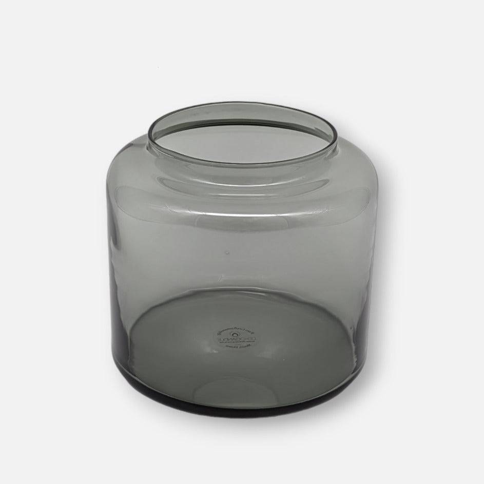 Glasvase, Dekovase aus Glas schwarz Rauchton transparent B 19cm x H 17.5cm | Jules Vasen von Dekocandle