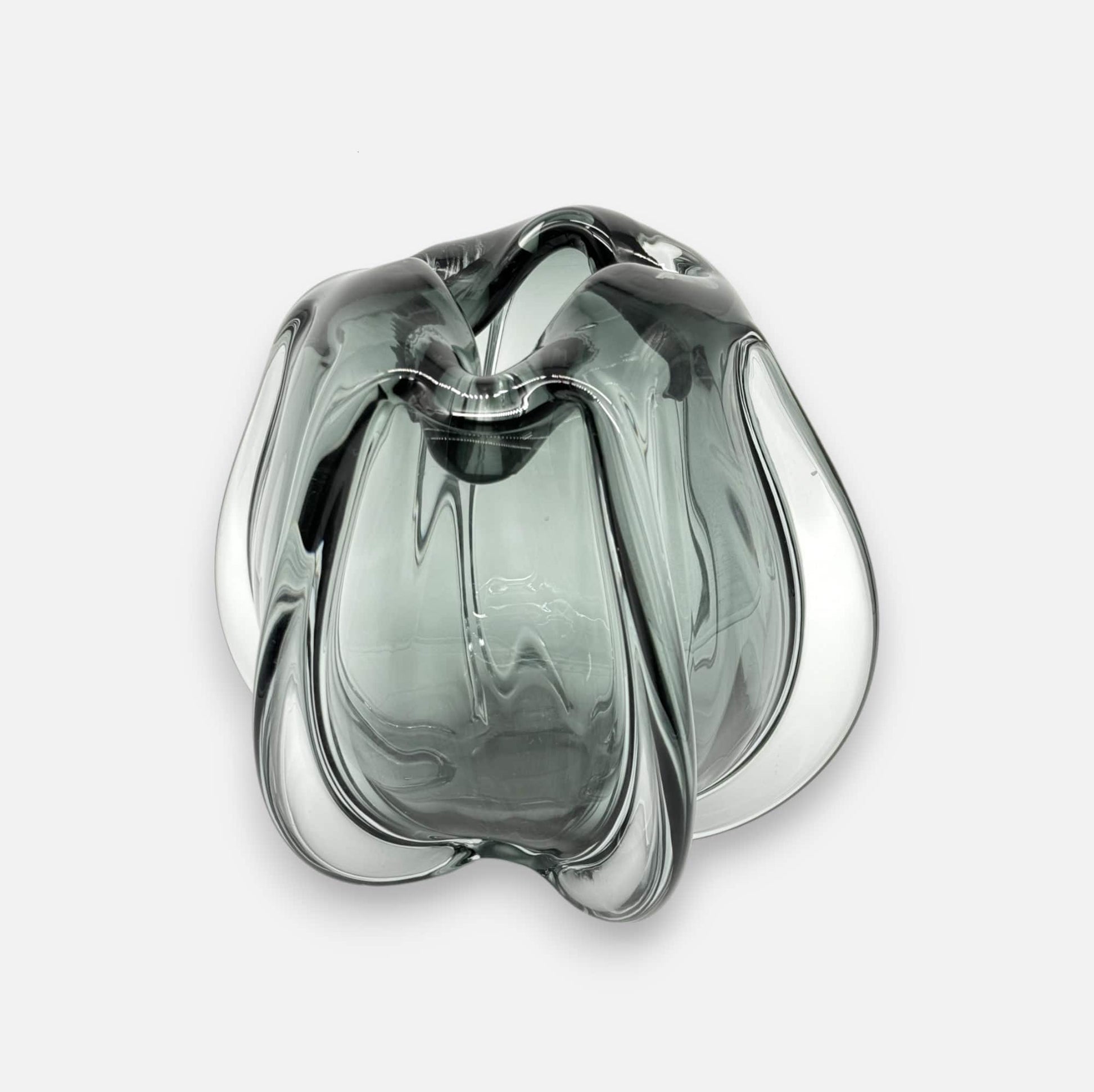 Glasvase, Dekovase Vase aus Glas in Form einer Tulpenblüte schwarz kurz Ø 24.5cm x H 22cm | Murielle Vasen von Light & Living