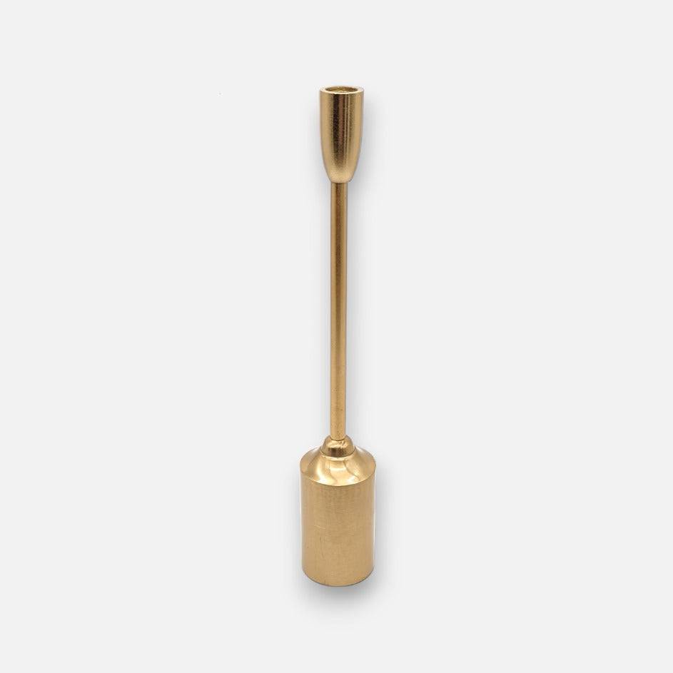 Kerzenständer, Kerzenhalter für Stumpenkerzen gold matt B 6cm x H 40cm | Sylvestre Kerzenlicht von Affari of Sweden