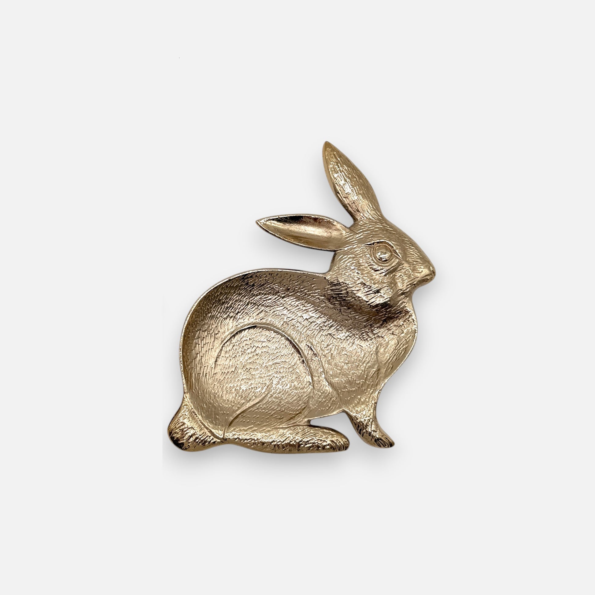 Goldener Hasenteller aus Aluminium