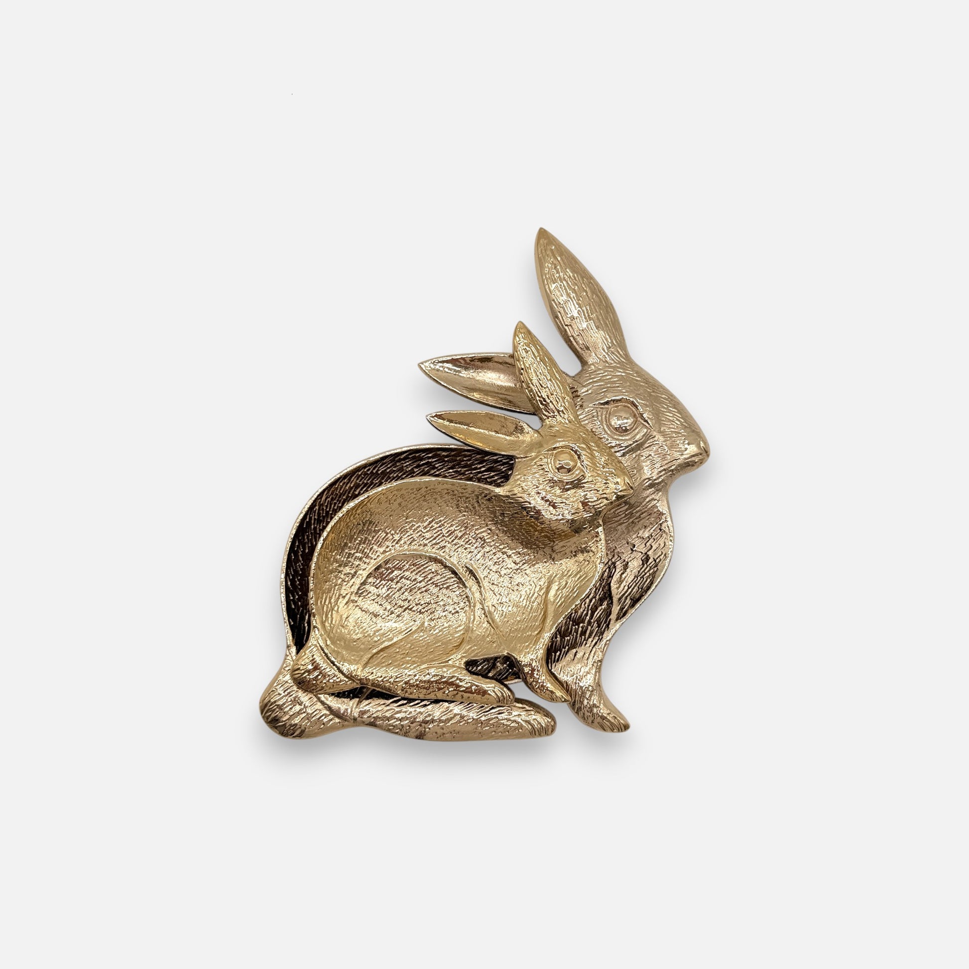 Goldener Hasenteller aus Aluminium