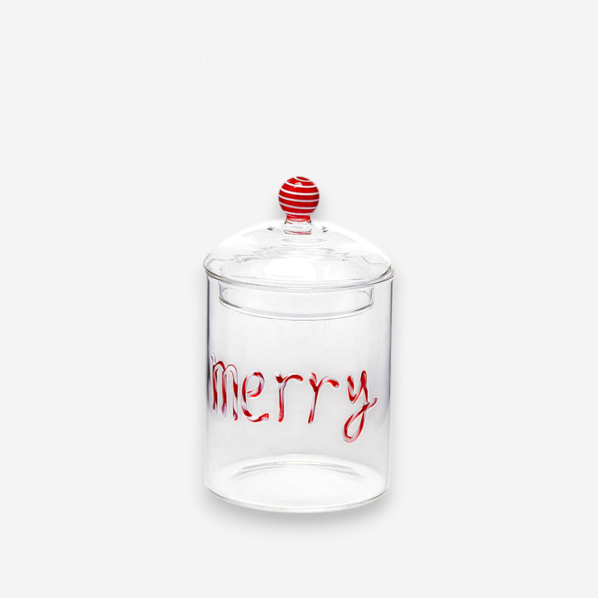 Aufbewahrungsdose aus Glas Weihnachten Schriftzug Merry H16.5cm Ø10cm, Ansicht 2
