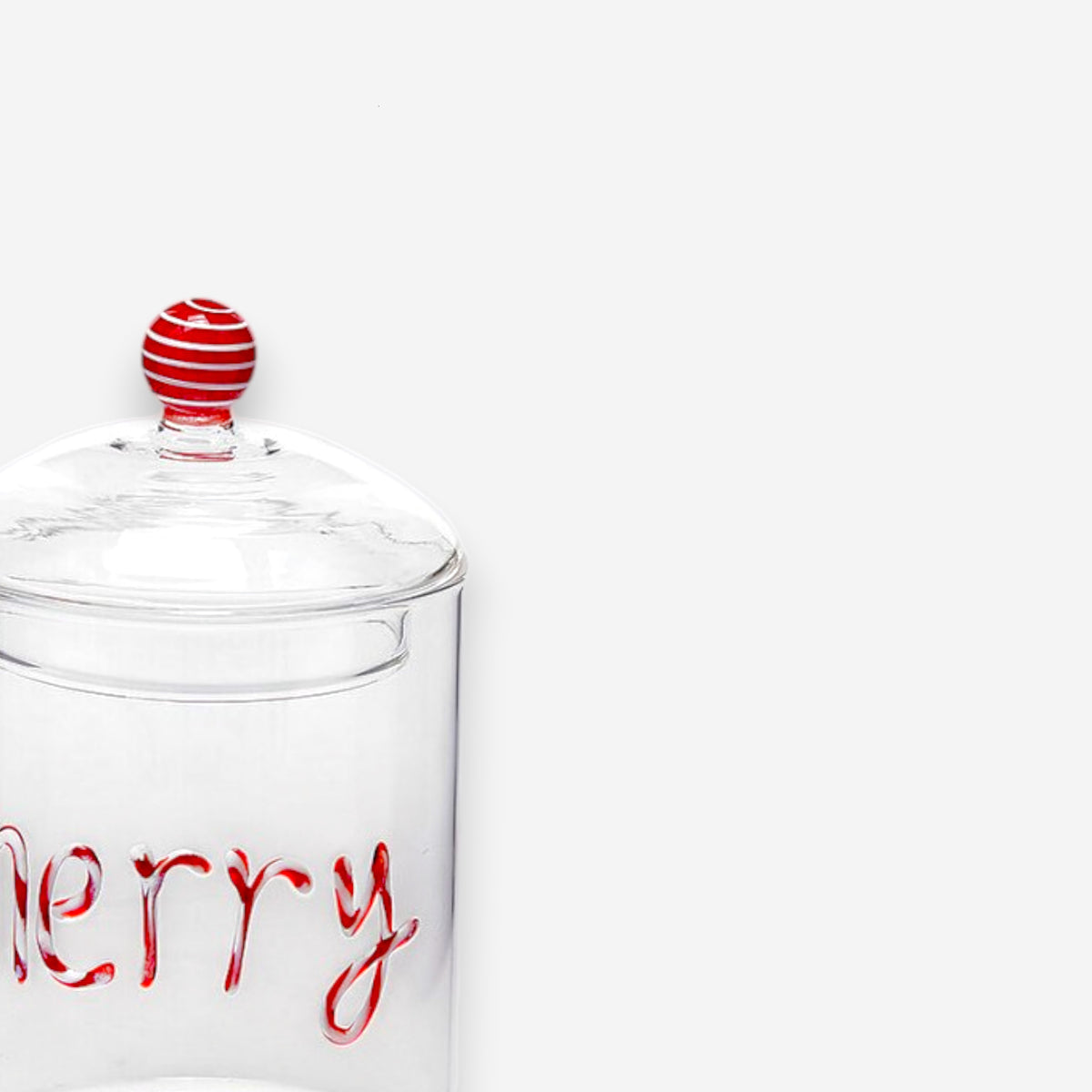 Aufbewahrungsdose aus Glas Weihnachten Schriftzug Merry H16.5cm Ø10cm, Ansicht 3