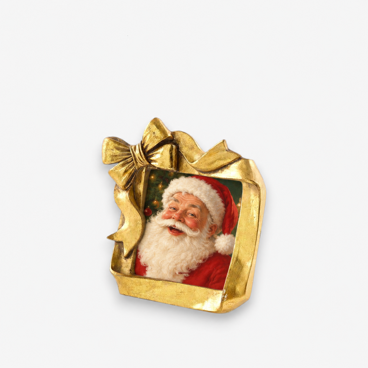 Bilderrahmen Weihnachten mit Schleife Gold H 15.5cm B 15cm T 3cm, Ansicht 3