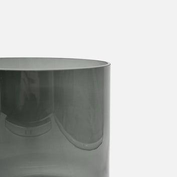 Calvin | Vase Windlicht aus Glas schwarz rund Ø 20cm x H 20cm