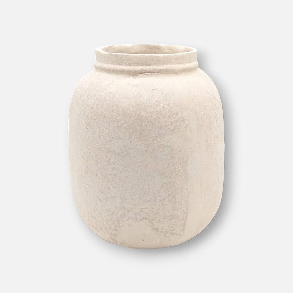 Chanel | Vase aus recyceltem Papier Pappmaché handgefertigt beige B 21cm x H 26cm - mon-chouchou.ch