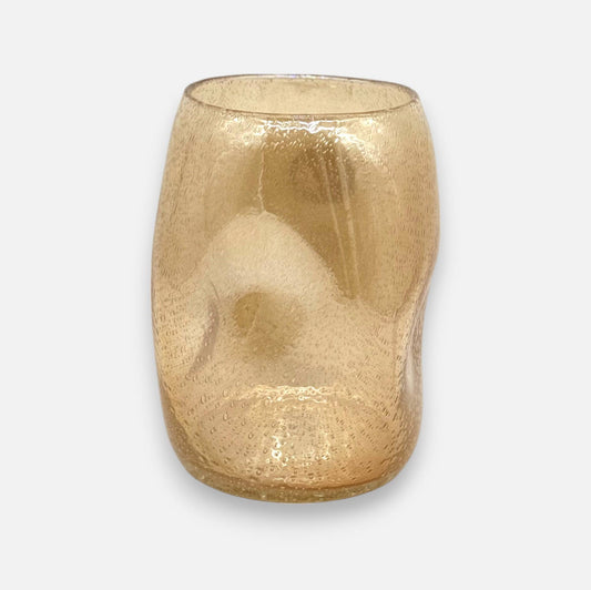 Charmante | Vase aus Glas eingedrückte Form bernstein B 19cm x H 25cm