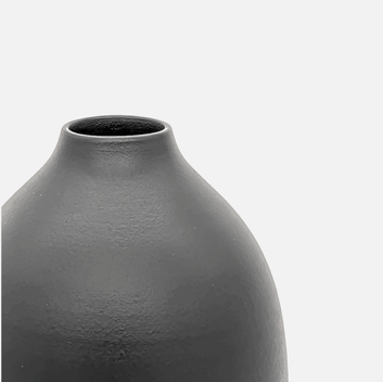 Ezette No Quinze | Vase aus Steingut handgefertigt in Portugal schwarz Ø 3cm x H 28cm