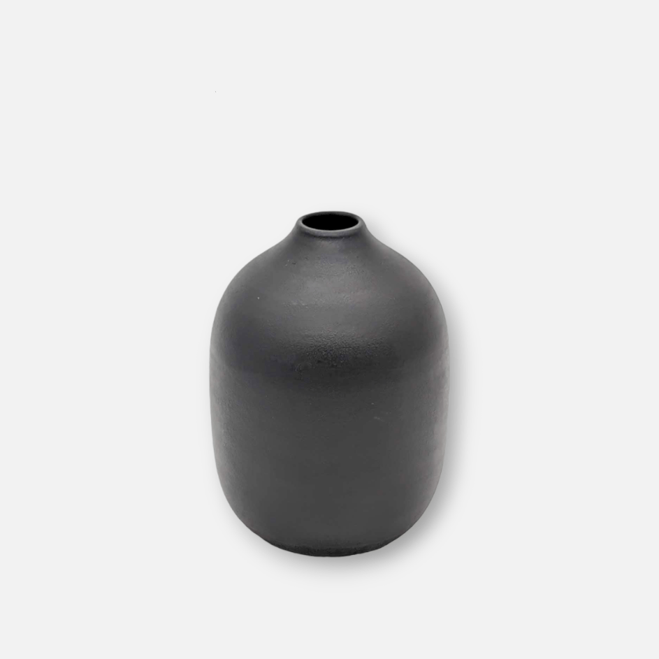 Ezette No Vingt | Vase aus Steingut handgefertigt in Portugal schwarz Ø 2.5cm x H 16cm - mon-chouchou.ch