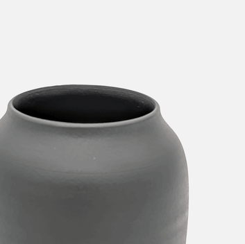 Ezette No Neuf | Vase aus Steingut handgefertigt in Portugal schwarz Ø 7cm x H 15cm