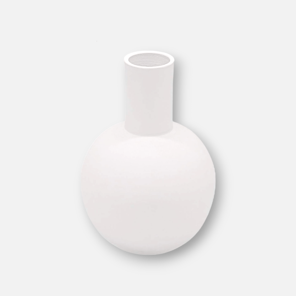 Ezette No 6 | Vase aus Steingut handgefertigt in Portugal weiss B 11cm x H 17cm - mon-chouchou.ch