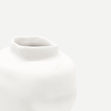 Pascale | Vase aus Keramik handgefertigt in Portugal minimalistisch weiss klein Ø 13cm x H 17cm