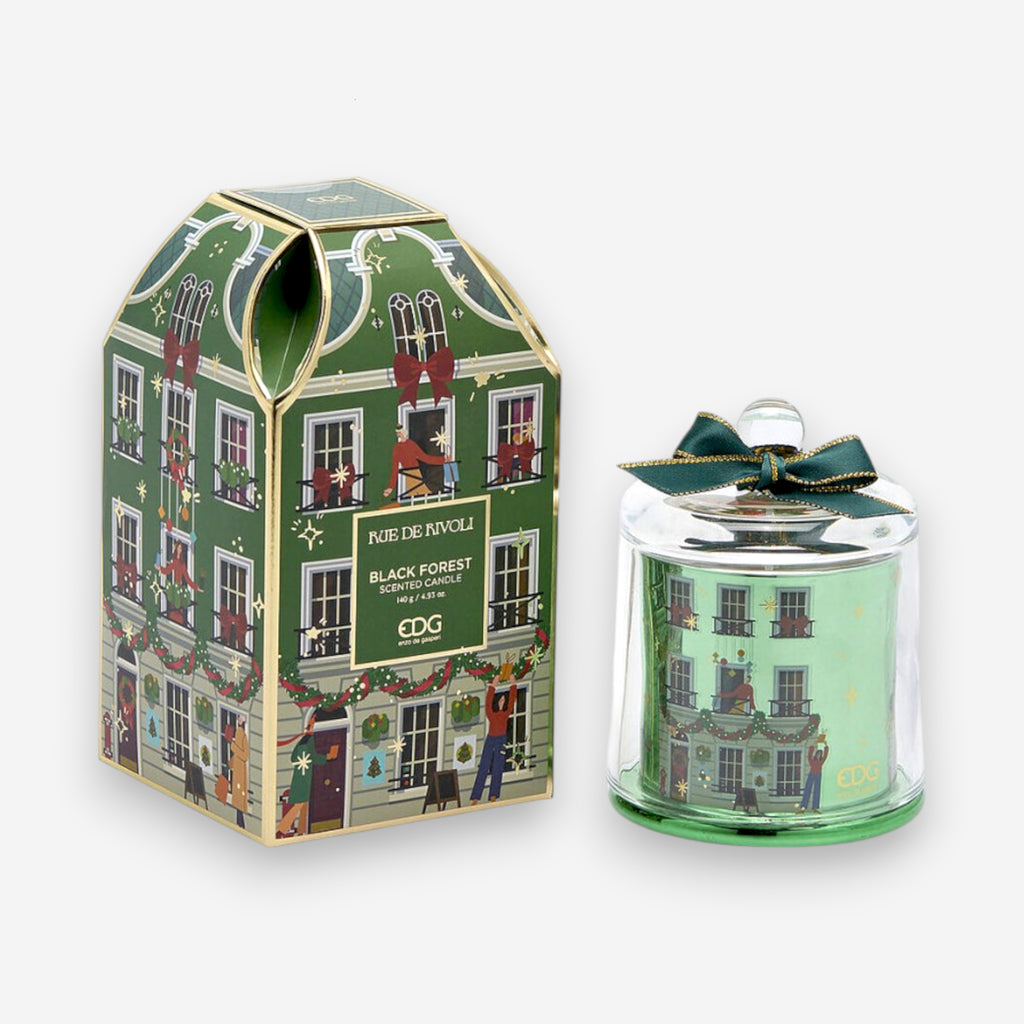 Duftkerze Glas Zimtduft Geschenkbox grün Ø9cm H12cm, Ansicht 2