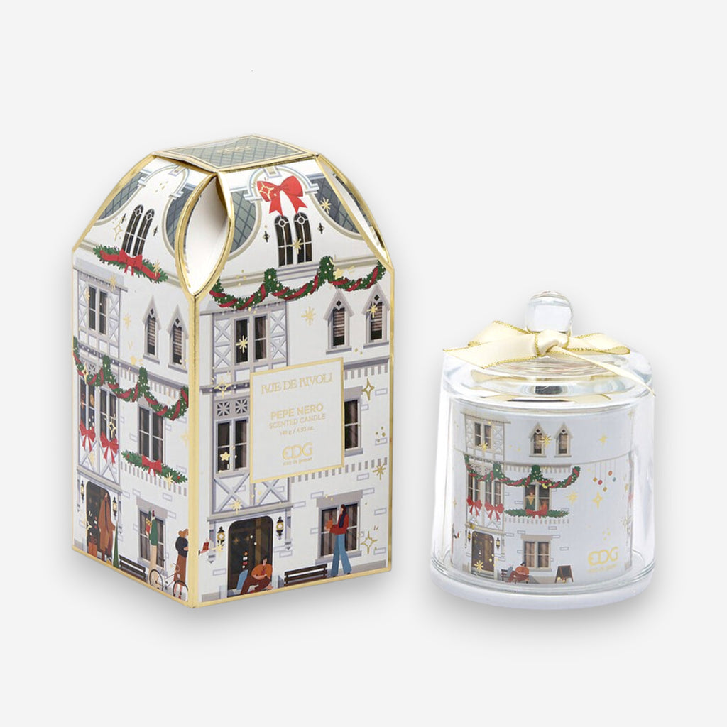 Duftkerze Glas Zimtduft Geschenkbox weiss Ø9cm H12cm, Ansicht 2