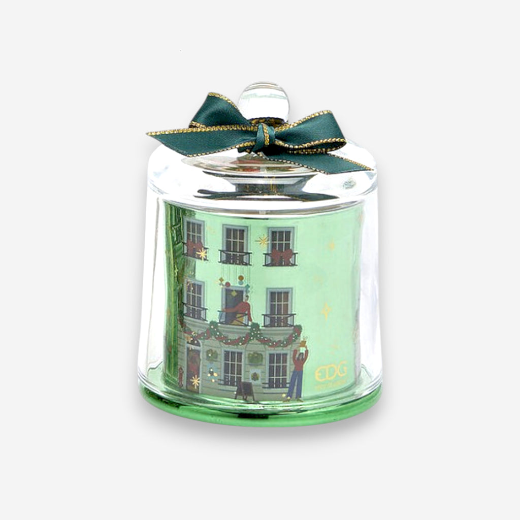 Duftkerze Glas Zimtduft Geschenkbox grün Ø9cm H12cm, Ansicht 3