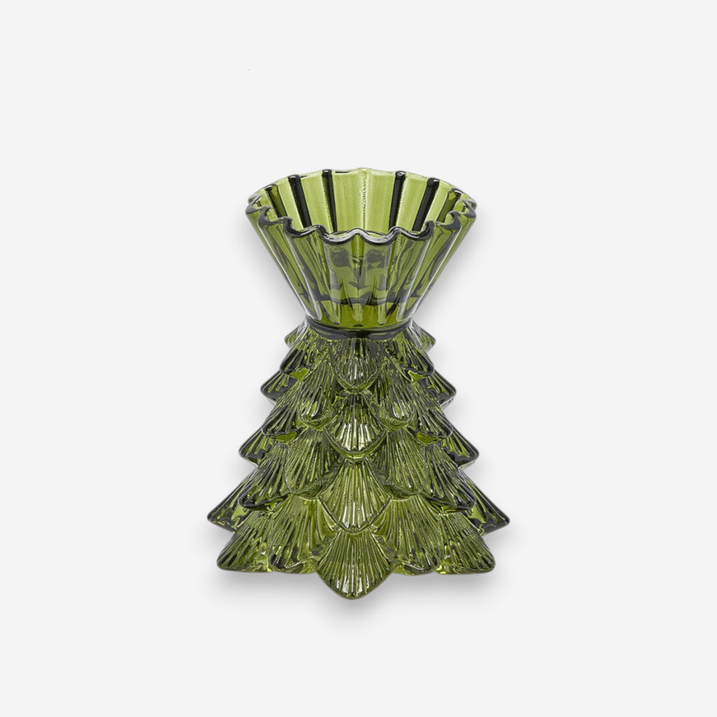 Kerzenhalter Glas Weihnachtsbaumform grün Ø12cm H14cm, Ansicht 2