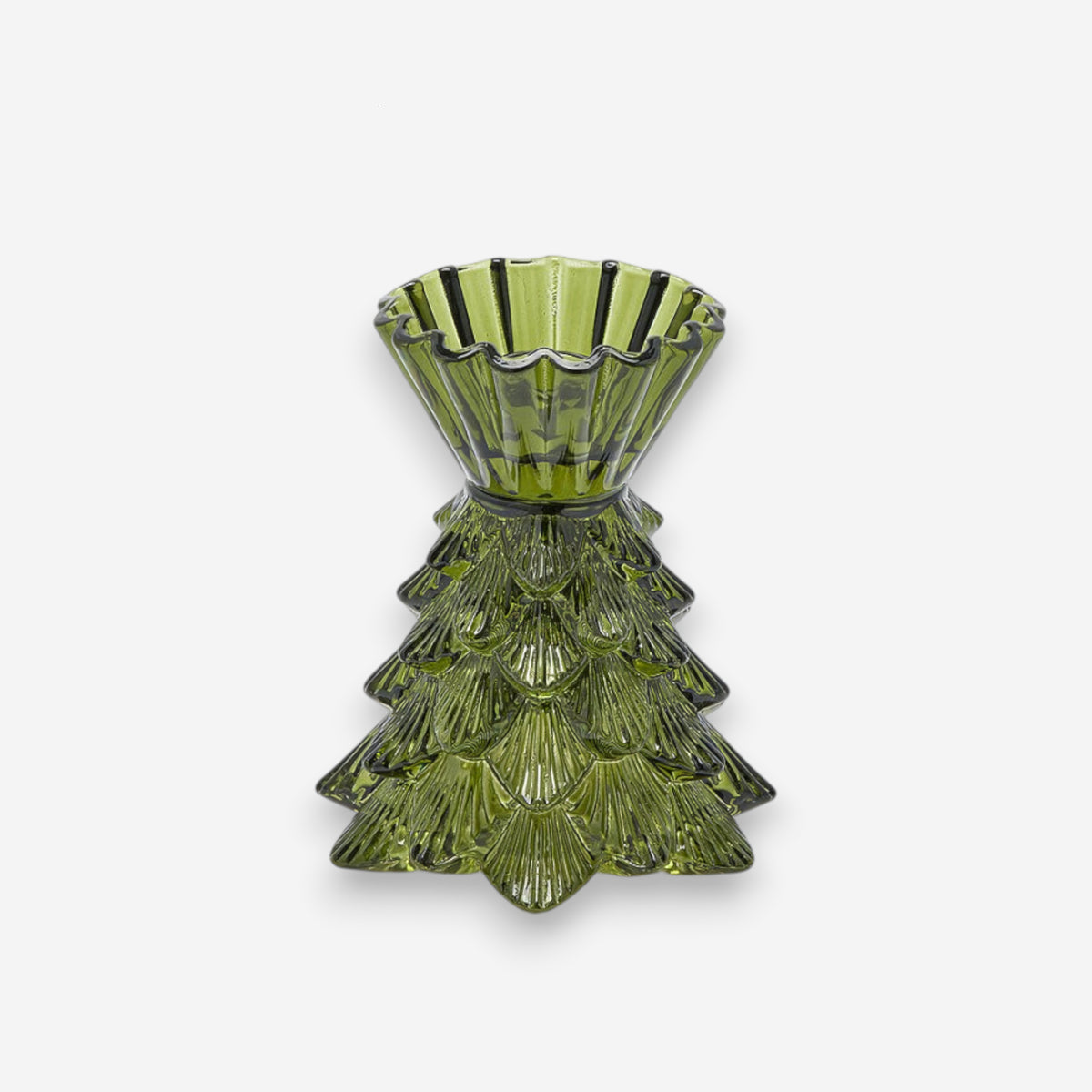 Kerzenhalter Glas Weihnachtsbaumform grün Ø12cm H14cm, Ansicht 2