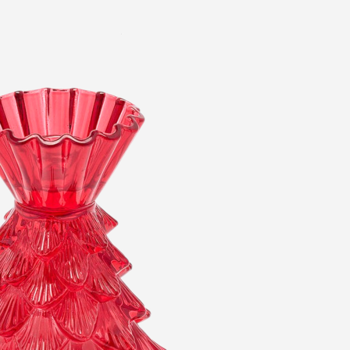 Kerzenhalter Glas Weihnachtsbaumform rot Ø12cm H14cm, Ansicht 3