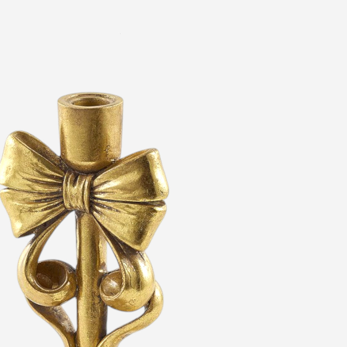 Kerzenständer, Kerzenhalter für Stabkerzen Weihnachten gold matt B 11.5cm x H 24cm | Bow, Ansicht 3