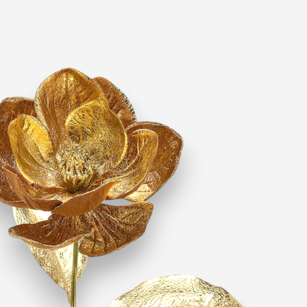 Kunstblume, Dekoblume Magnolienzweig Gold H 74cm | Magnolia, Ansicht 3
