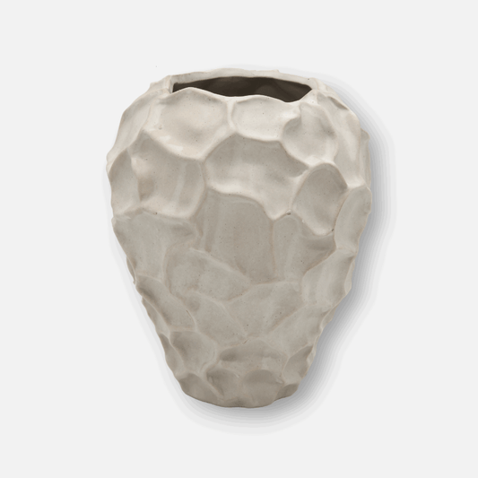 Louise | Vase aus Keramik vanille weiss gross in Naturform B 18cm x H 22cm