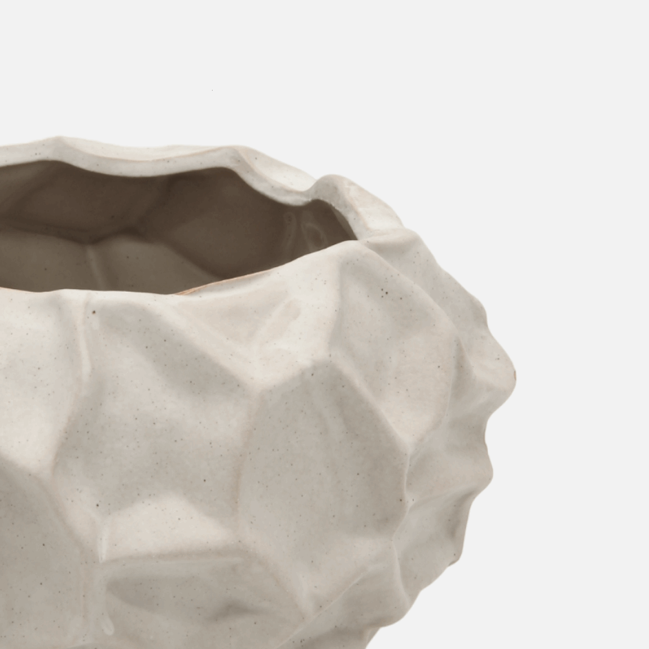 Louise | Vase aus Keramik vanille weiss klein in Naturform B 18cm x H 12cm - mon-chouchou.ch