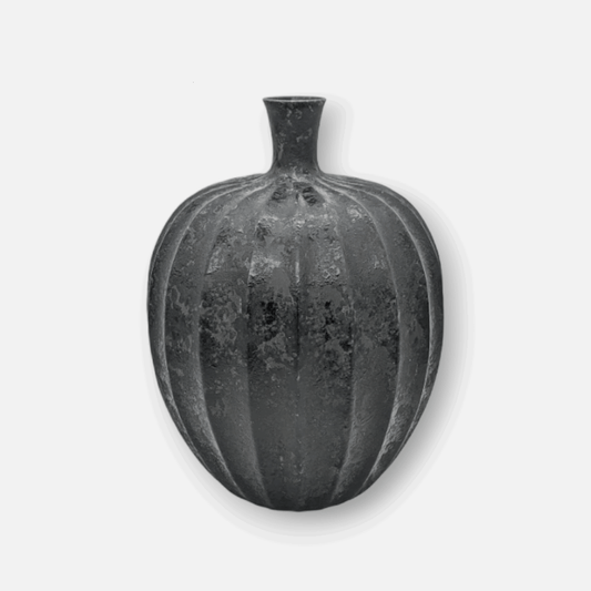 Ninelle | Vase aus Keramik handgefertigt in Portugal schwarz bauchig gross B 33cm x H 43cm