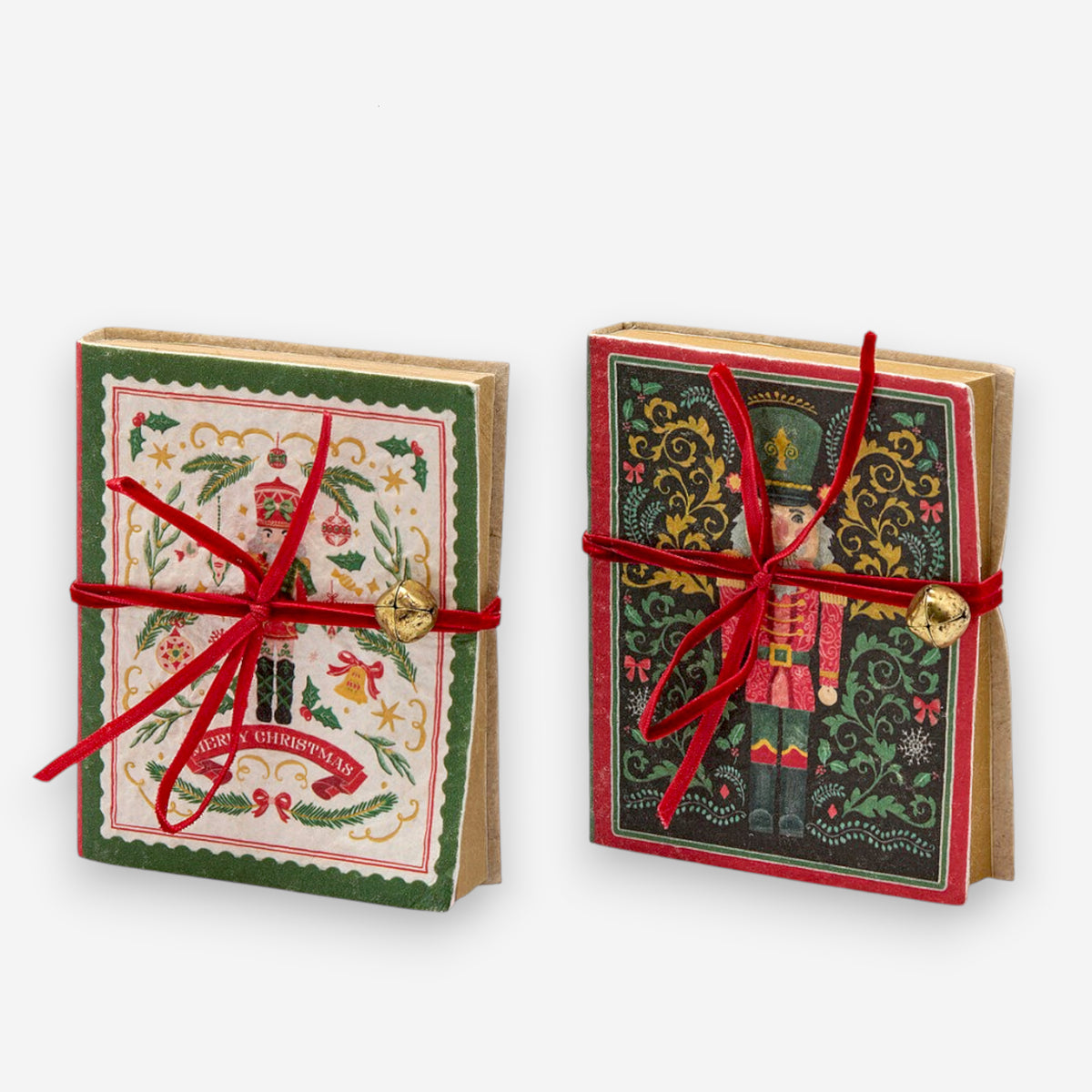 Notizbüchlein 2er-Set Weihnachten rot grün dekorativ H 12.5cm L 10cm T 2cm, Ansicht 2