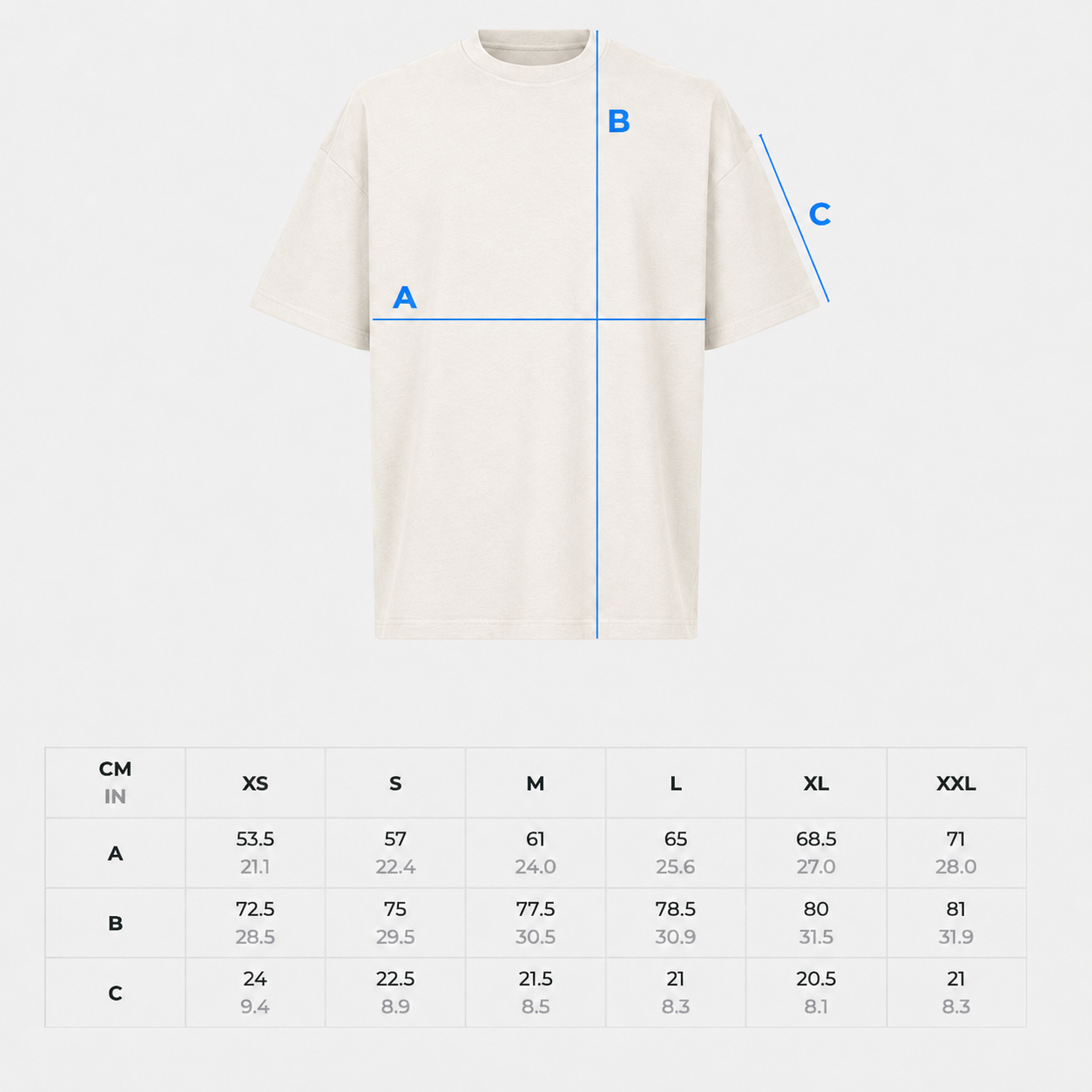 Off White Oversized T-Shirt «Zurich Est Mon Chouchou» mit kleinem Frontprint und grossem schwarzem Rückendruck