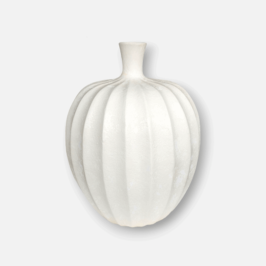 Ninelle | Vase aus Keramik handgefertigt in Portugal weiss bauchig gross B 33cm x H 43cm