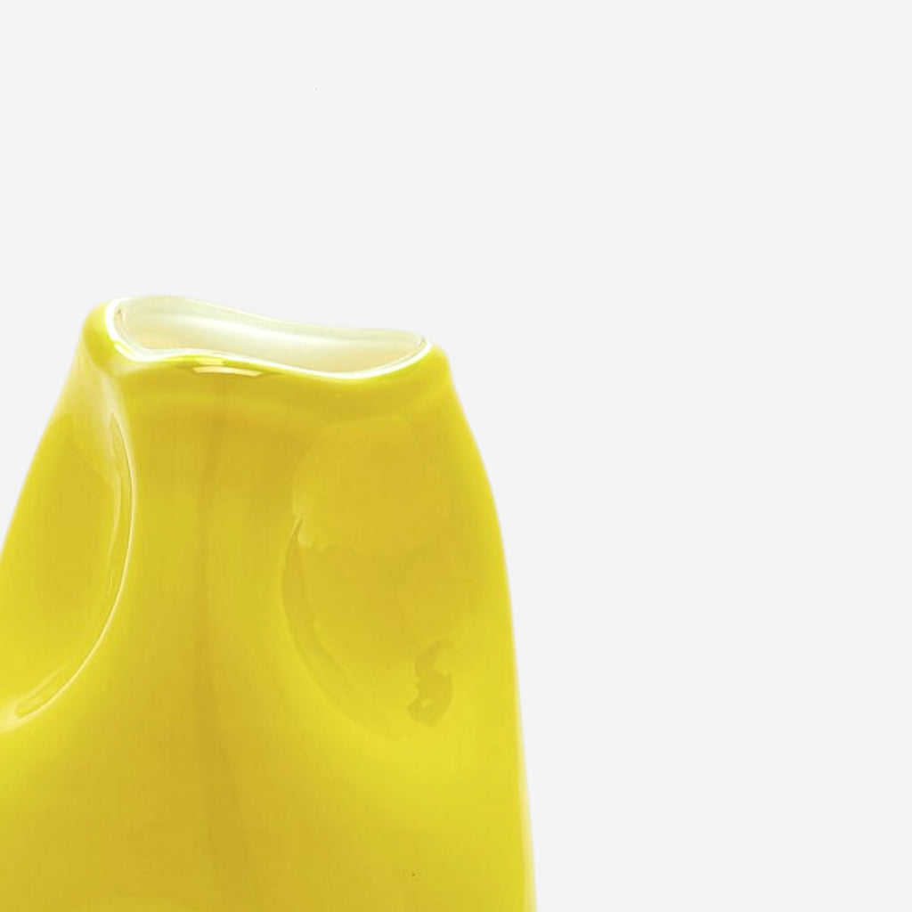 Glasvase, Dekovase aus Glas bauchige Form gelb Ø 15cm x H 23cm | Solea, Ansicht 3