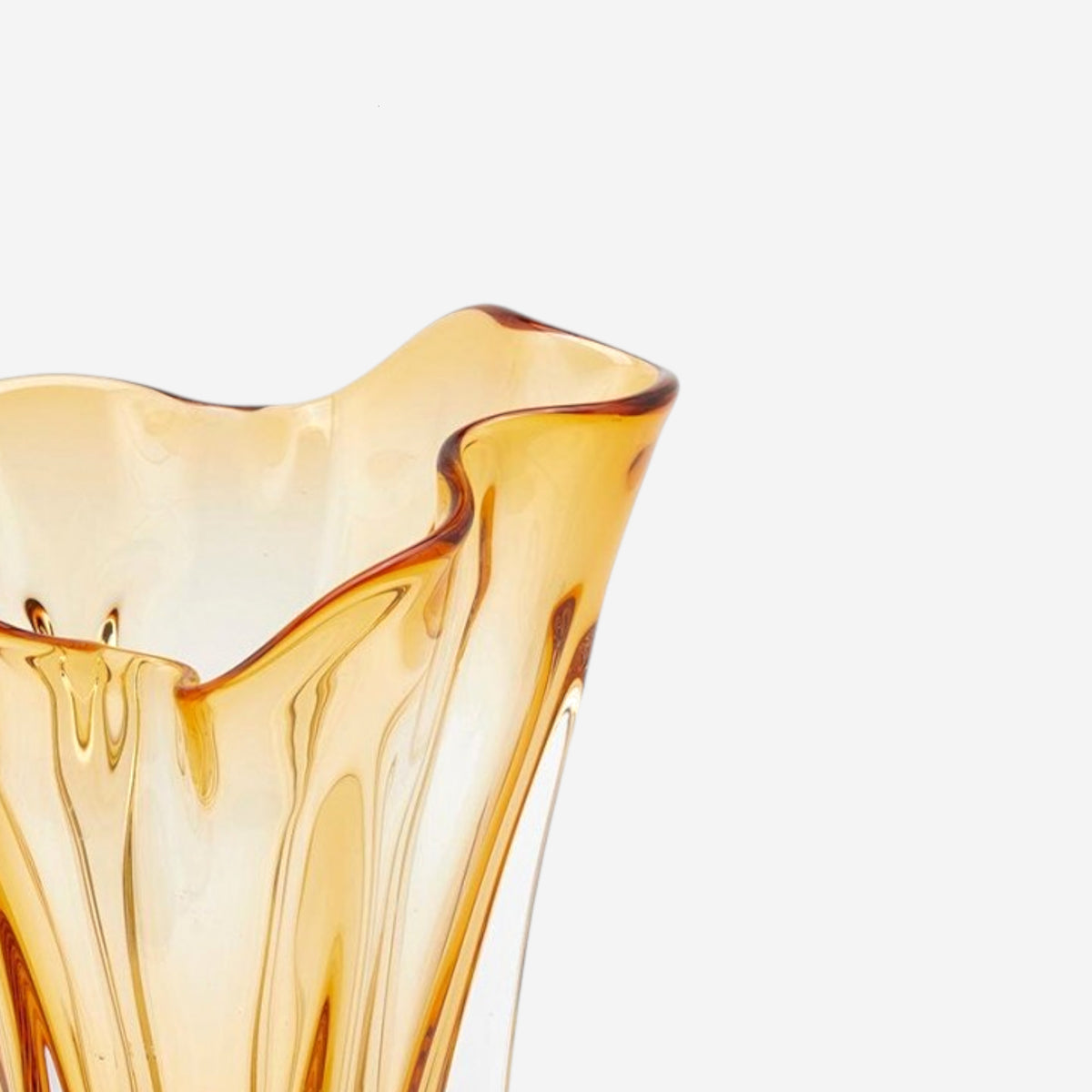 Glasvase, Dekovase aus Glas in Form einer Tulpenblüte gold braun Ø 22cm x H 27cm | Maelle, Ansicht 3