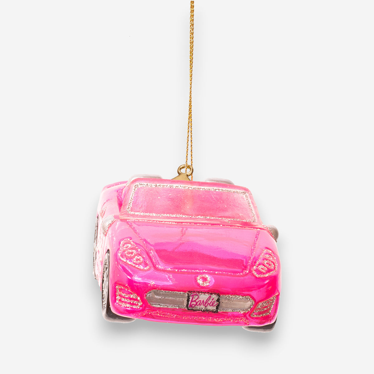 Weihnachtsanhänger Barbie Auto Pink Glas mundgeblasen handbemalt H5cm, Ansicht 5