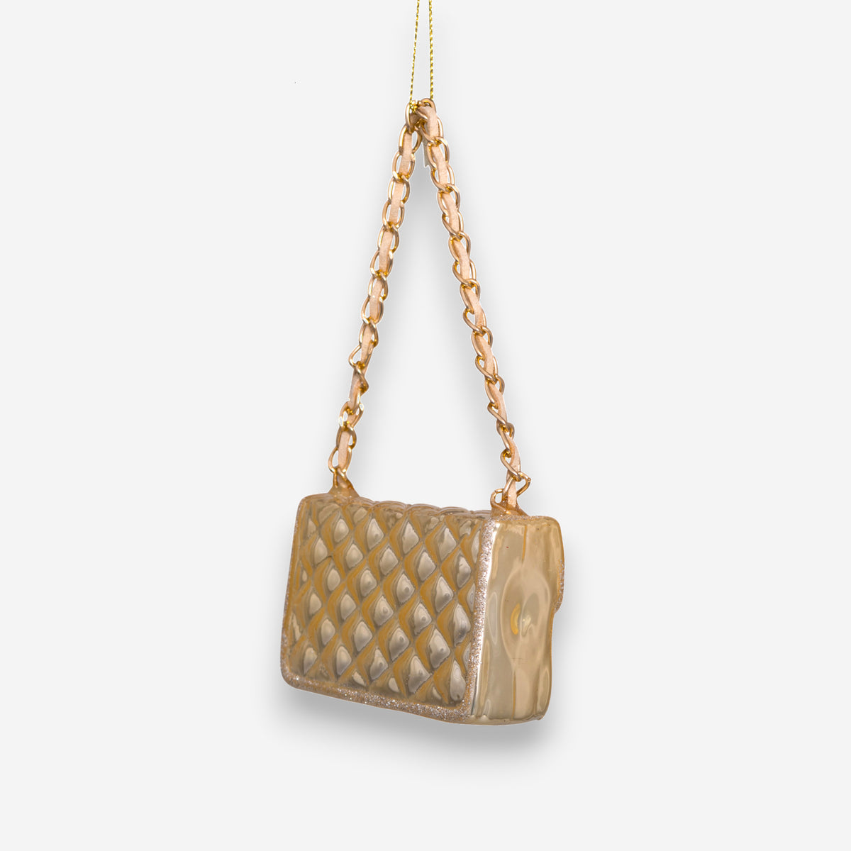 Weihnachtsanhänger Handtasche Gold Glas mundgeblasen handbemalt H5.5cm, Ansicht 5