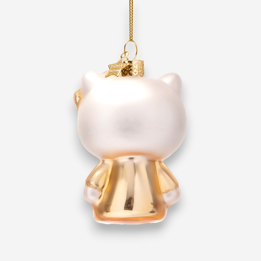 Weihnachtsanhänger Hello Kitty Gold Glas mundgeblasen handbemalt H8cm, Ansicht 5