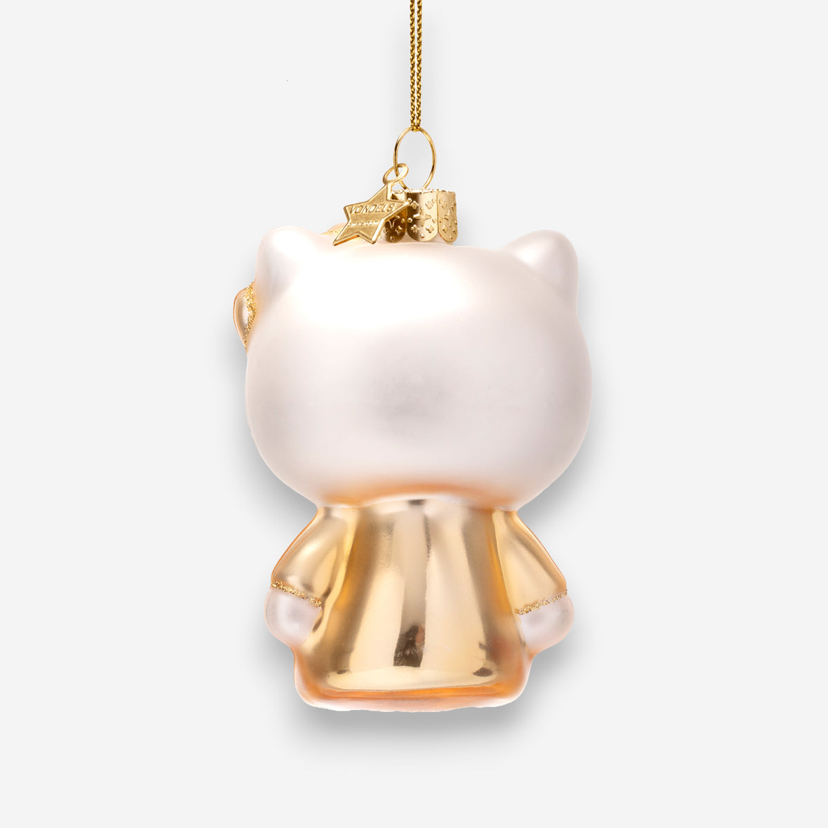 Weihnachtsanhänger Hello Kitty Gold Glas mundgeblasen handbemalt H8cm, Ansicht 5