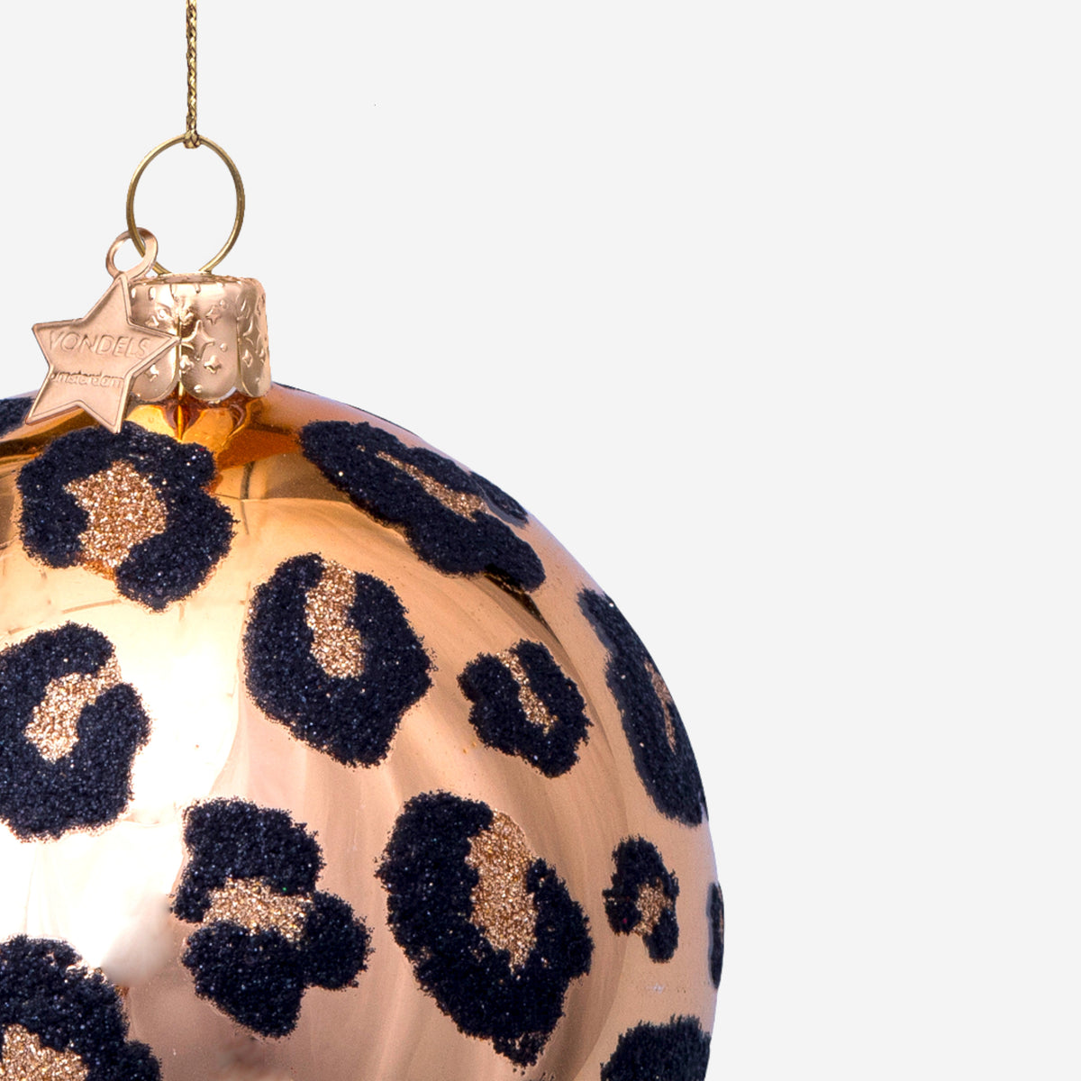 Weihnachtskugel Leopardenmuster aus Glas mundgeblasen handbemalt Ø8cm, Ansicht 3