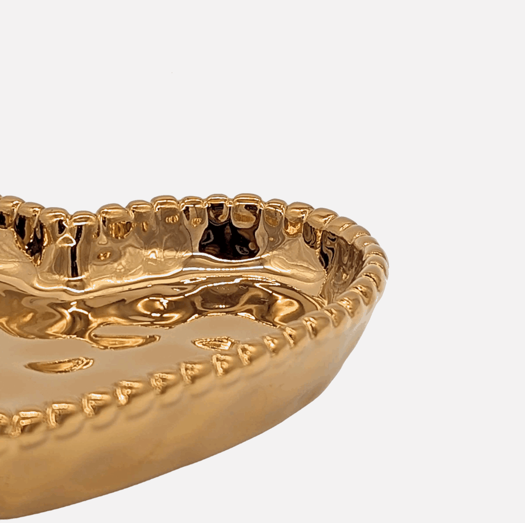 Bowl aus Porzellan gold metallic look Herzform klein L 10cm x B 11cm x H 2cm | Josette Geschirr von Pampa Bay