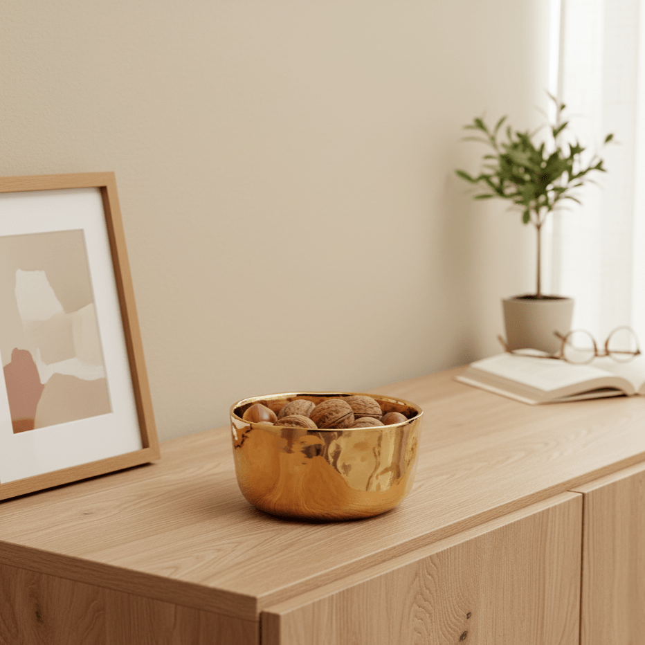 Bowl aus Porzellan gold metallic look rund Ø 10.5cm x H 6cm | Josette Geschirr von Pampa Bay