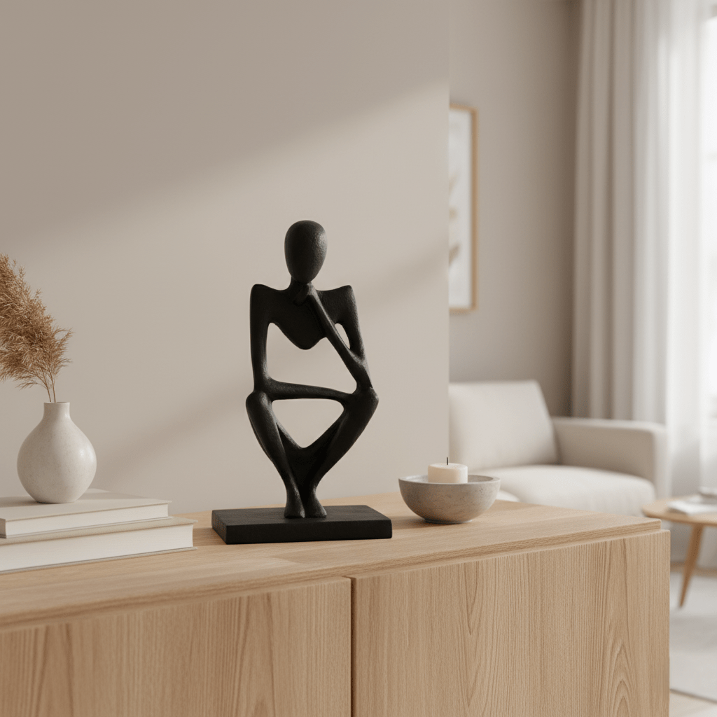 Dekoobjekt, Ornament Person sitzend schwarz L 15cm x B 9cm x H 29cm | Break Dekoration von Light & Living