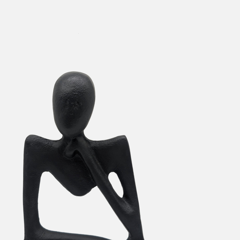 Dekoobjekt, Ornament Person sitzend schwarz L 15cm x B 9cm x H 29cm | Break Dekoration von Light & Living