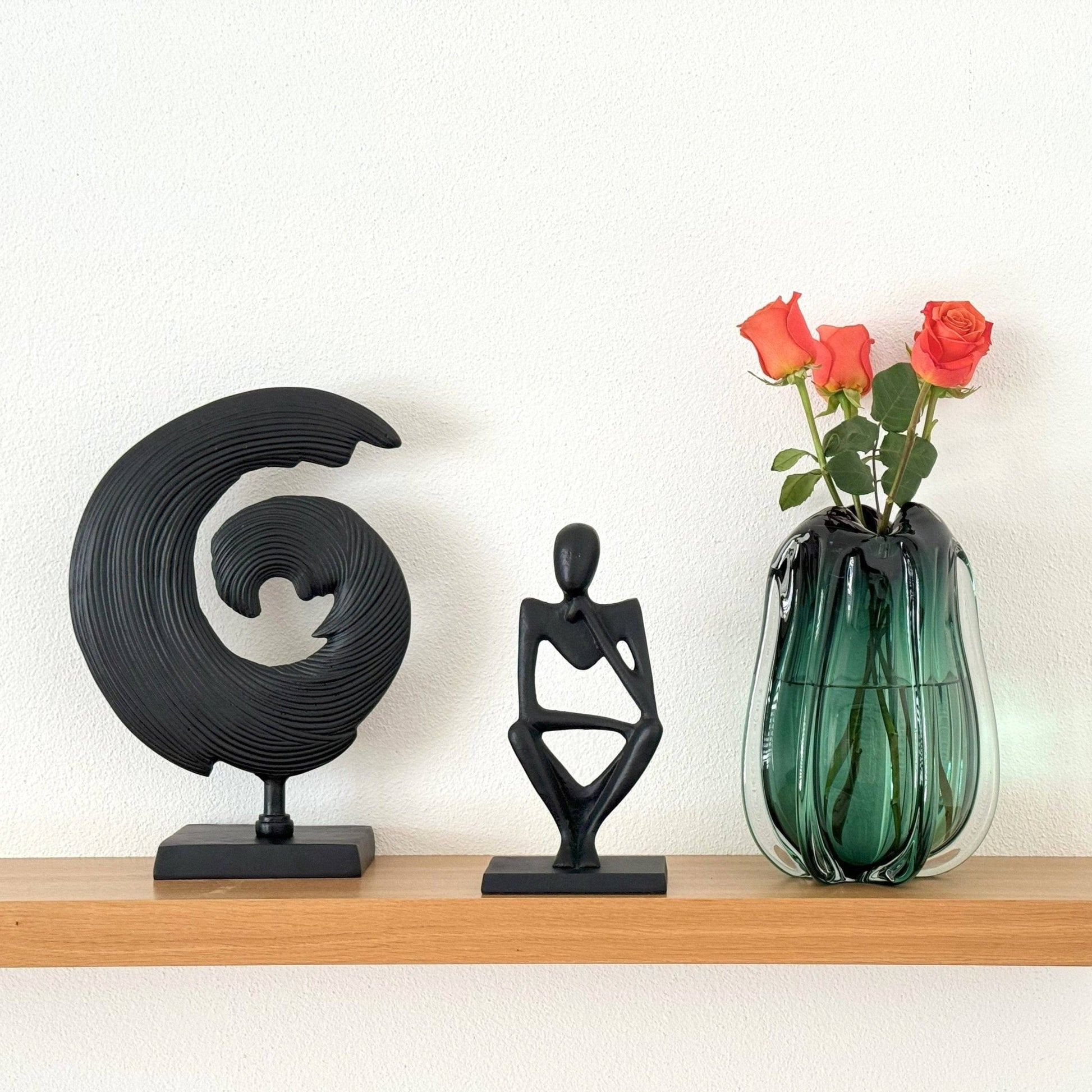 Dekoobjekt, Ornament Welle schwarz B 29cm x T 10cm x H 40cm | Wave Dekoration von Light & Living