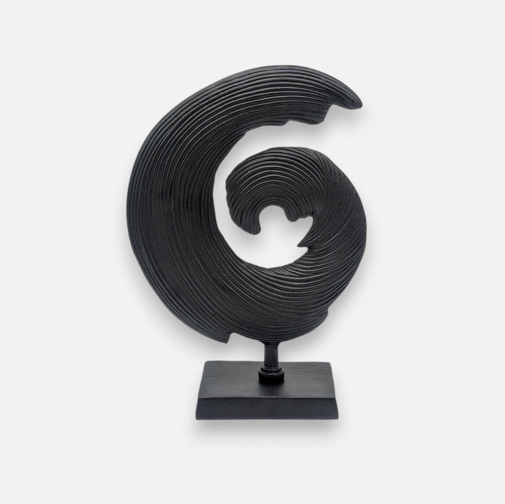 Dekoobjekt, Ornament Welle schwarz B 29cm x T 10cm x H 40cm | Wave Dekoration von Light & Living