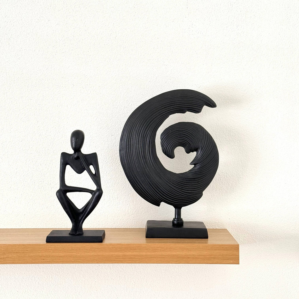 Dekoobjekt, Ornament Welle schwarz B 29cm x T 10cm x H 40cm | Wave Dekoration von Light & Living