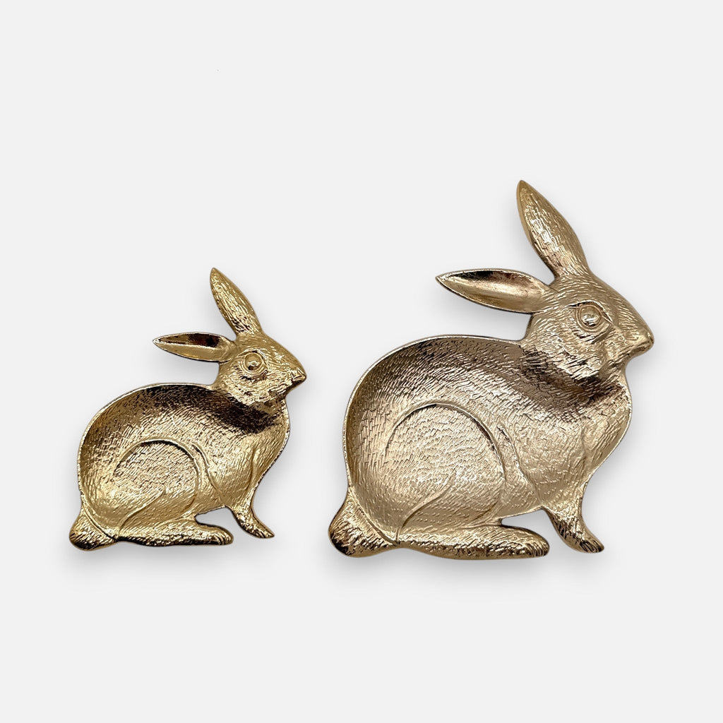Dekoteller Hase Gold aus Aluminium, Hasenform | Ostern Dekoration von HOFF Interieur
