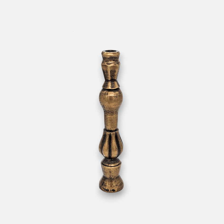 Dekovase, Vase aus Metall antik bronze gold Form Kerzenständer Ø 7cm x H 36cm | Jeannie Vasen von Light & Living