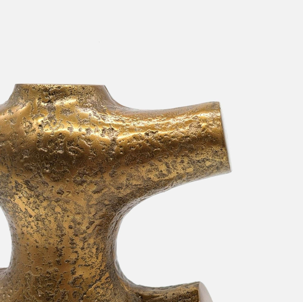 Dekovase, Vase aus Metall antik bronze gold halbes Hashtag L 19cm x B 8cm x H 25cm | Hashtag Vasen von Dekocandle