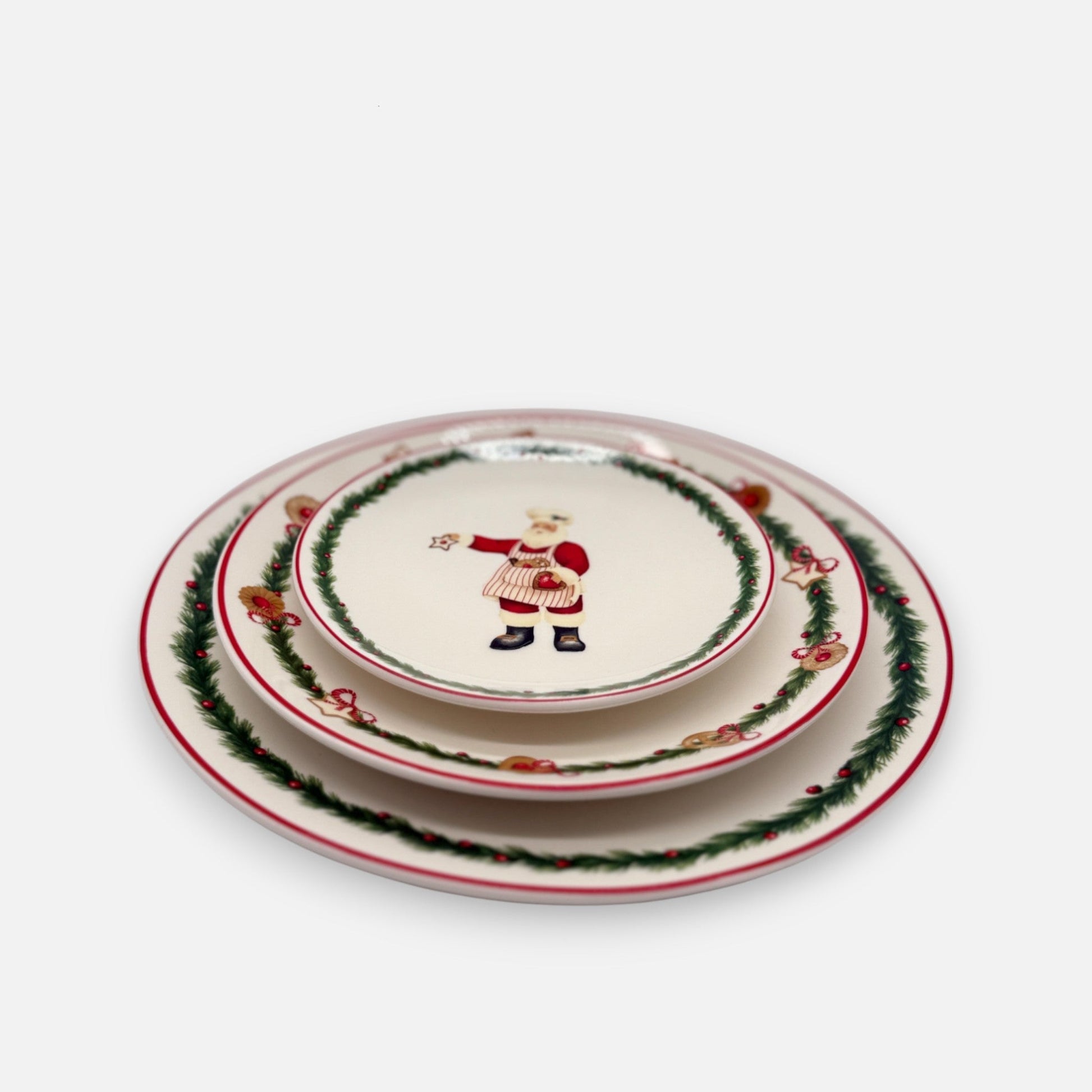 Essteller aus Keramik mit Weihnachts - Motiv, Ø26cm, Einzelteller Weihnachten Geschirr von EDG
